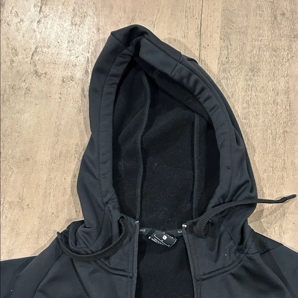 Nike Black Dri-FIT Hoodie with Silver Logo, zip up